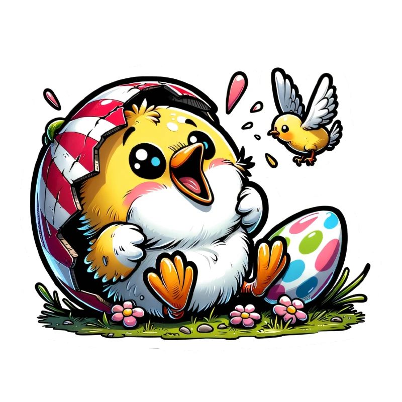Poussin de Pâques joyeux