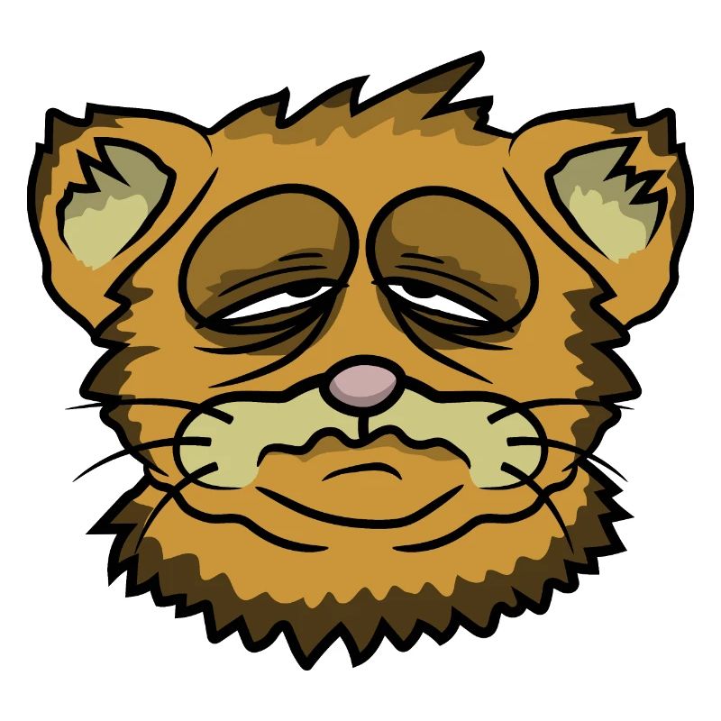 Funny Tired Cat Don't Like Mornings Grumpy Morning
