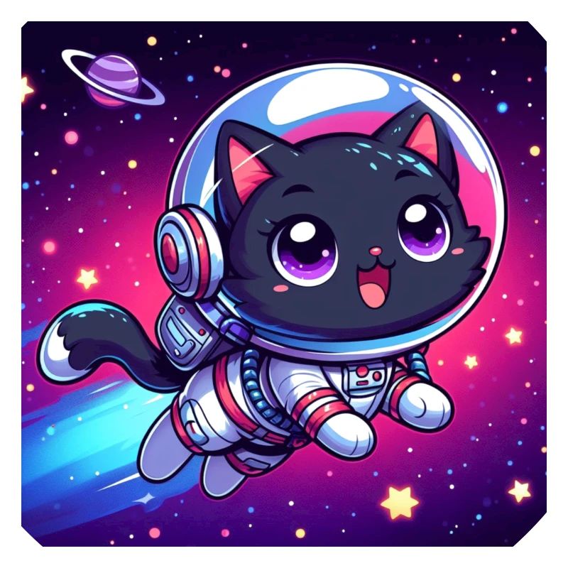 Space Kitty heureux dans l’espace