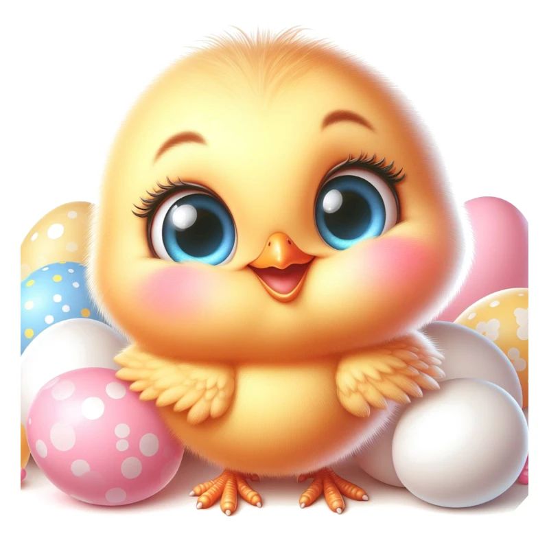 Sweet Chick The Chick with Colored Easter Eggs