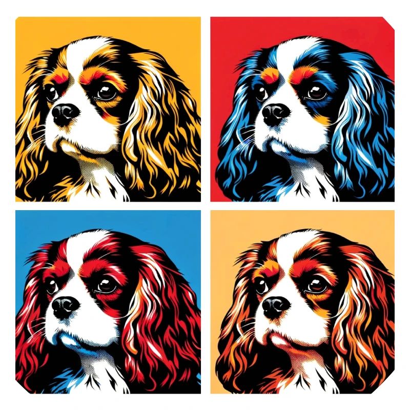 Pop Cavalier King Charles Spaniel Hundeporträt