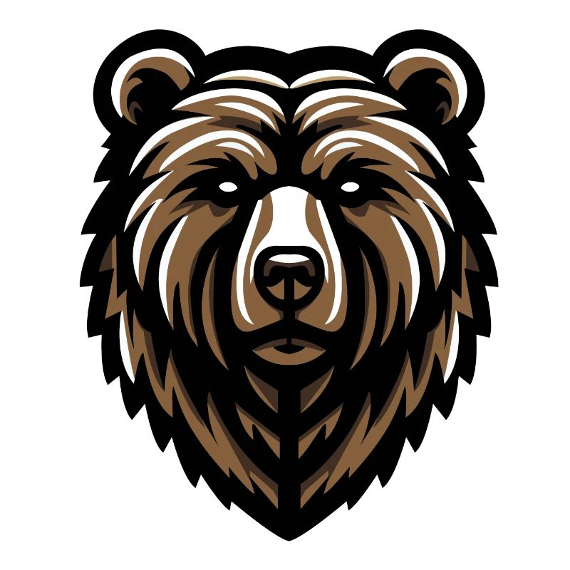 Conception de tête d’ours grizzli brun