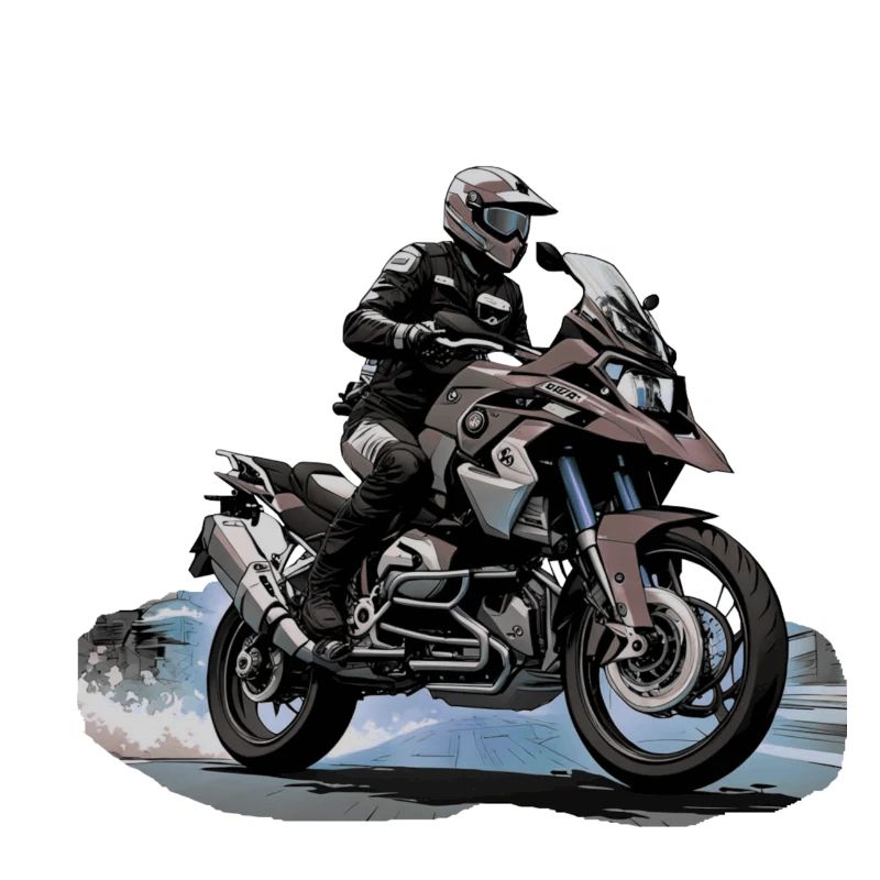 Biker auf grauen Motorrad