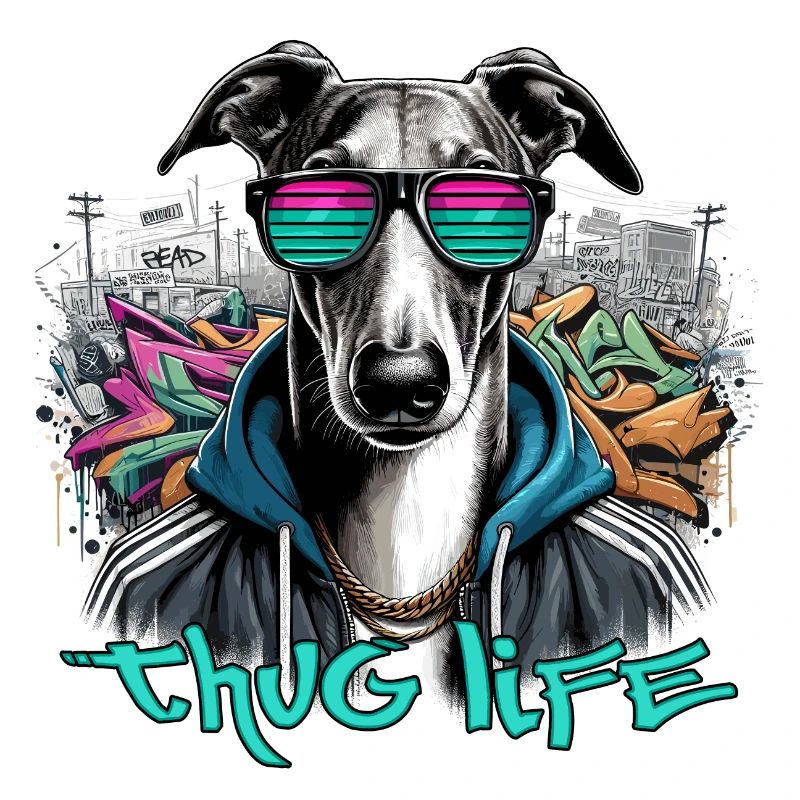 Windhund Gangster Leben Graffiti Geschenk
