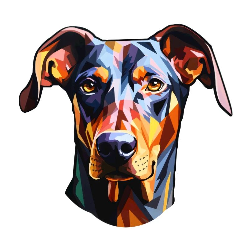 Dobermannkopf psychedelisch