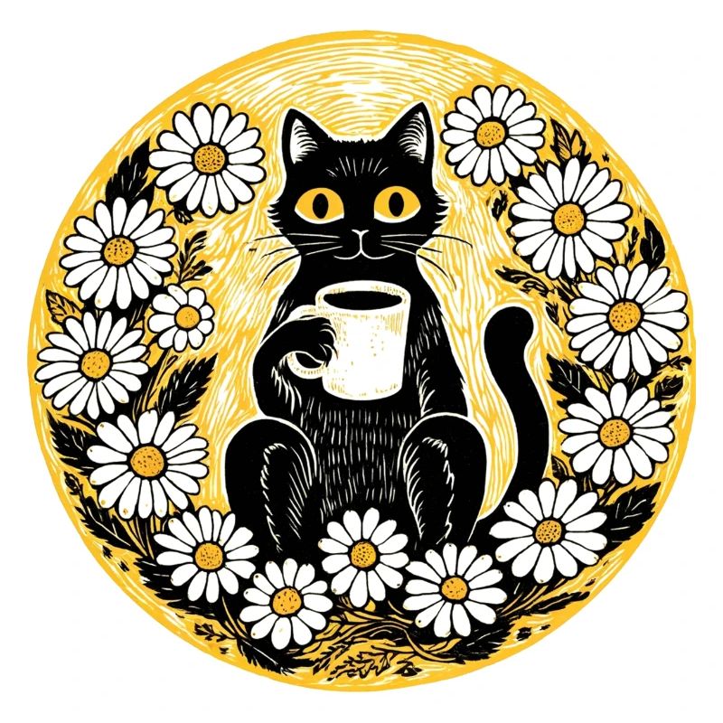 Coffee lovers Cafe Cat