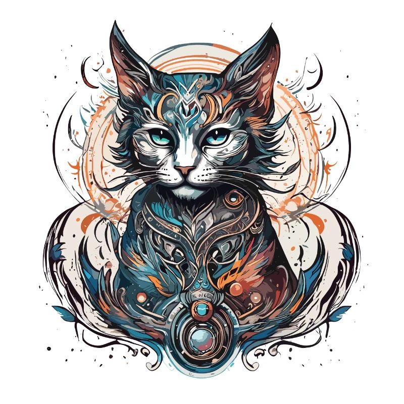Tattoo / Tier / Kunst / cool / Comic / Katze
