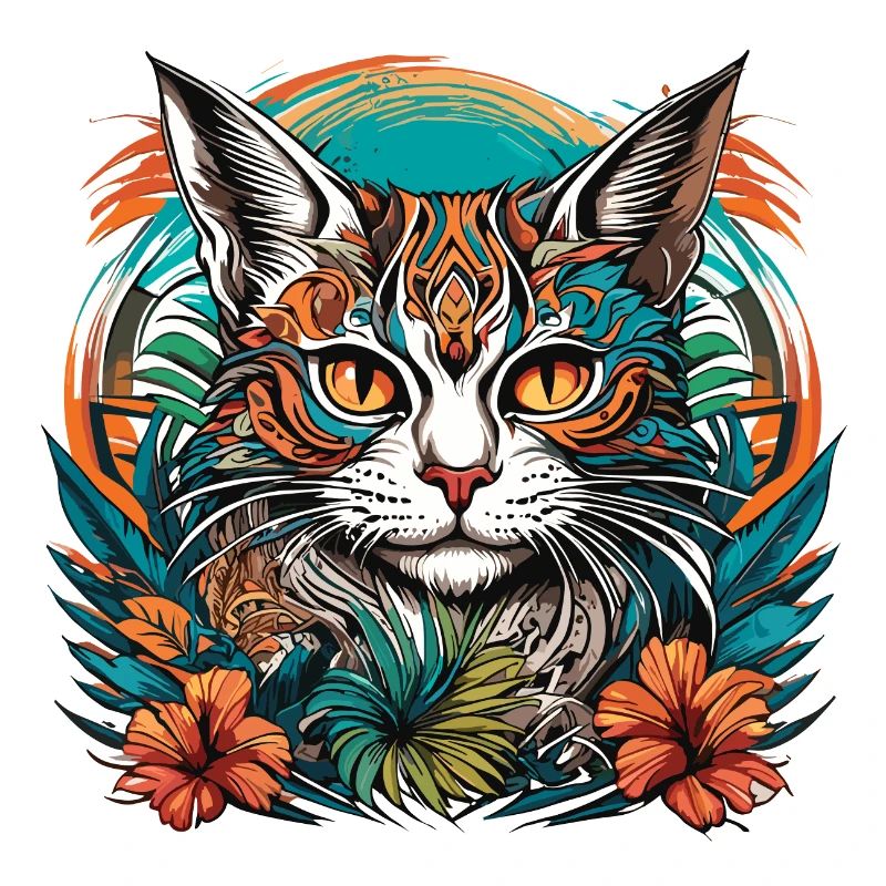 Tattoo / Tier / Kunst / cool / Comic / Katze