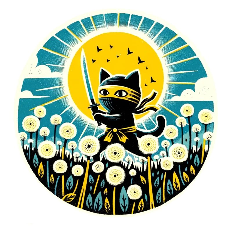 Chat Ninja Pissenlit