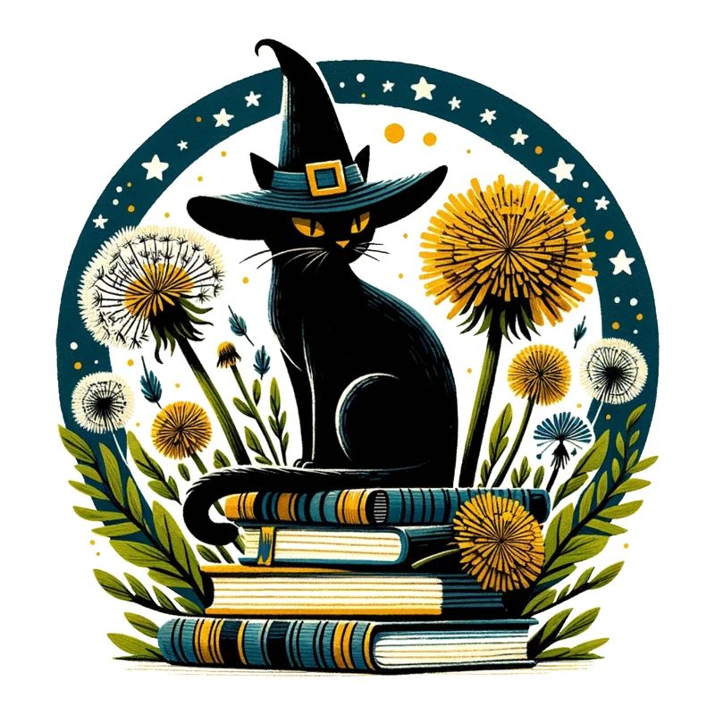 Sorcière chat livresque