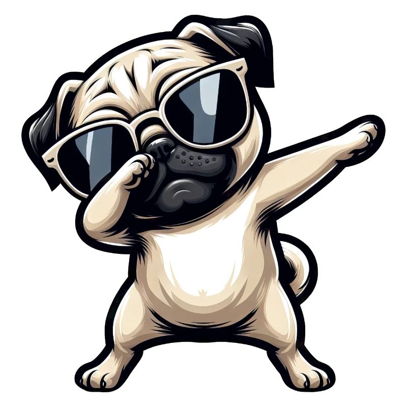 Dog Pug Cool Dab Dabbing
