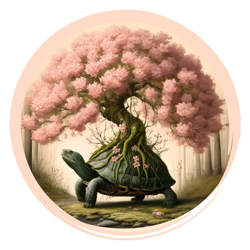 Turtle with a bonsai on its carapace