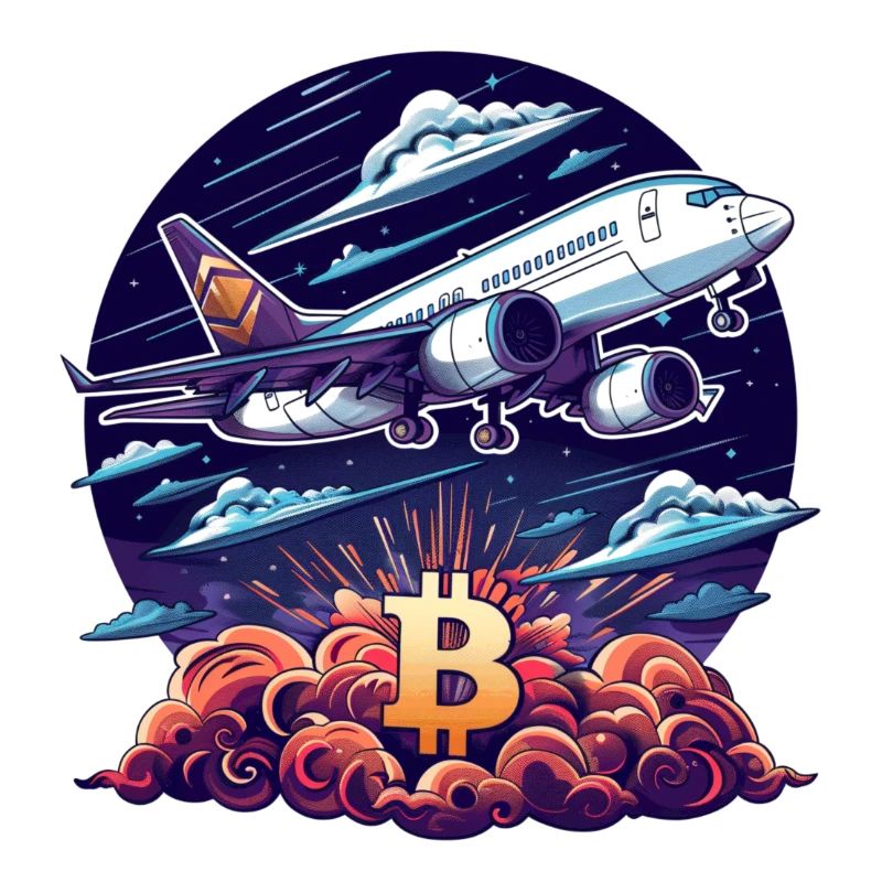 Crypto Bitcoin BTC Flugzeug Design Himmel ETH