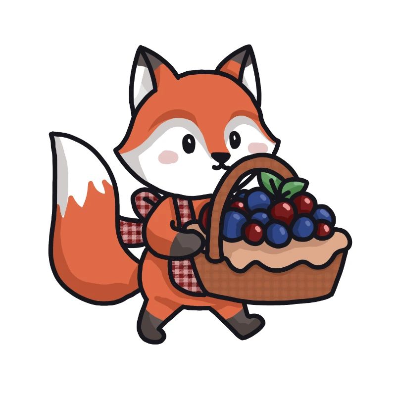 Süßer Fuchs mit Beerenkorb
