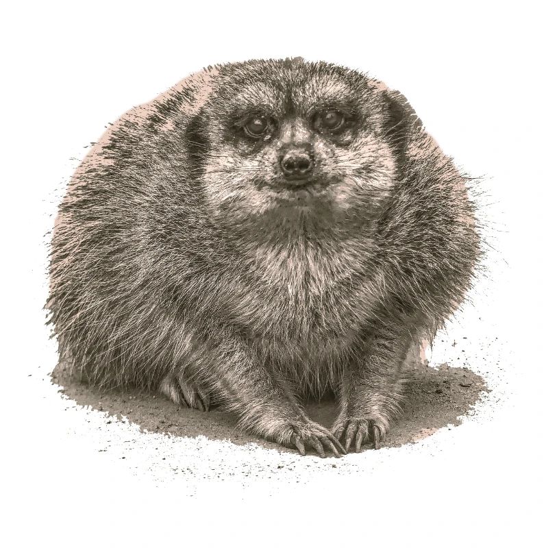 Suricate assis dans le sable