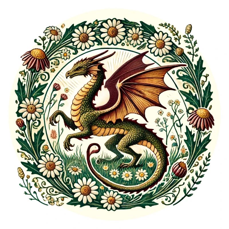 Gänseblümchen-Blumen-Drache