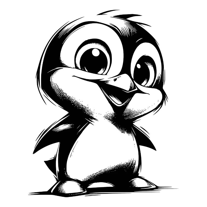 Dessin de bébé pingouin mignon petit pingouin