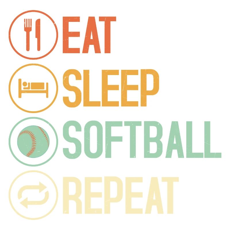 Eat Sleep Softball Répéter l’équipe de baseball