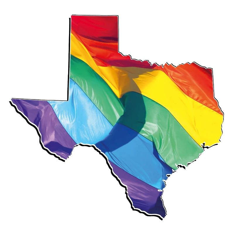 LGBTQ Flag in Texas State Map
