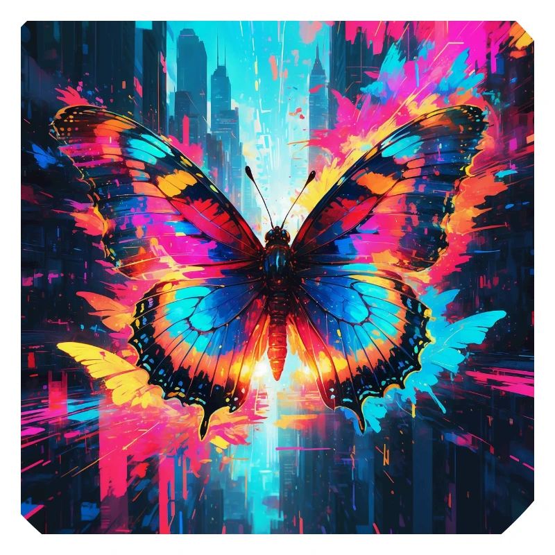 Neon Monarch Schmetterling