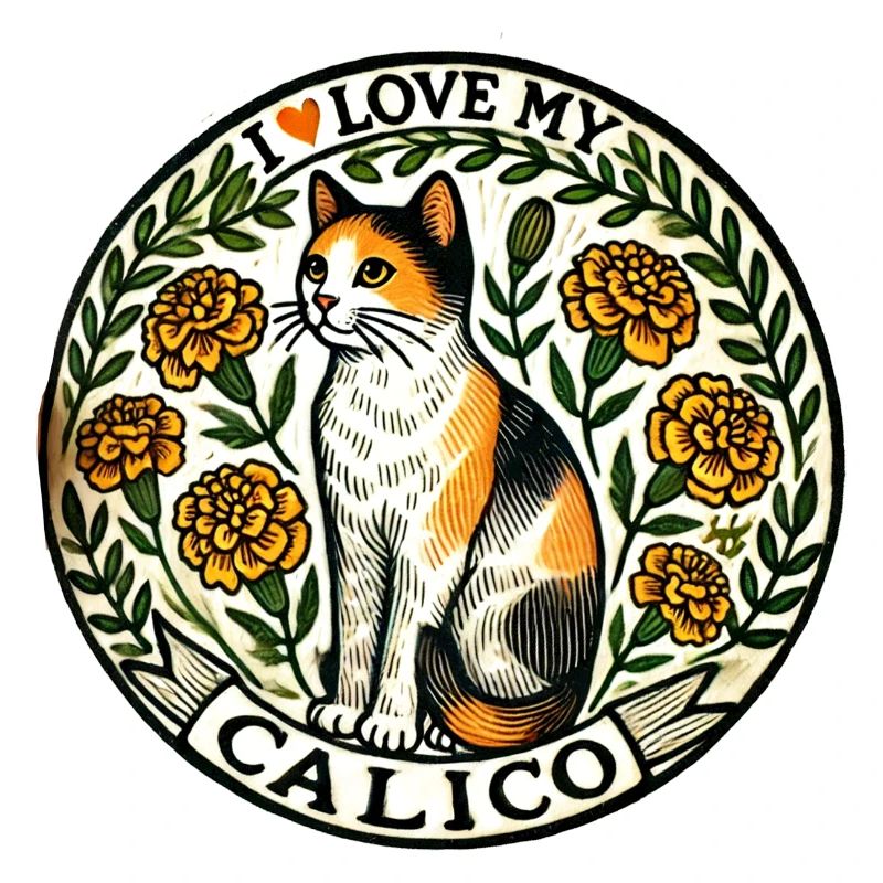 J’adore mon chat calicot