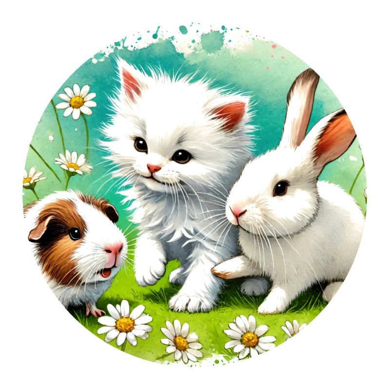 Cochons d’Inde, lapins et chatons