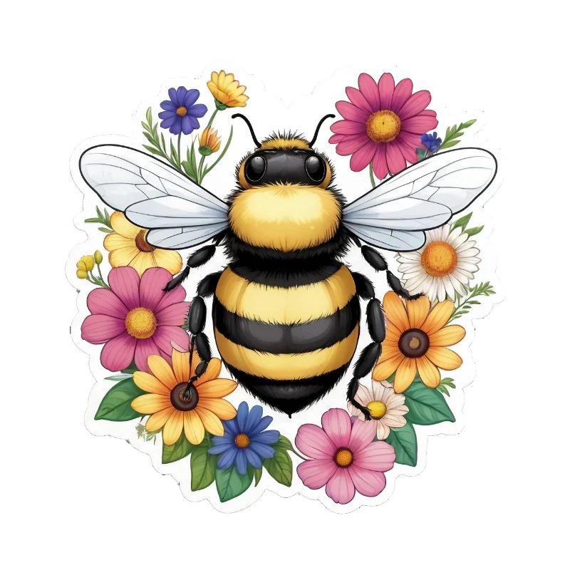 Biene mit Blümchen