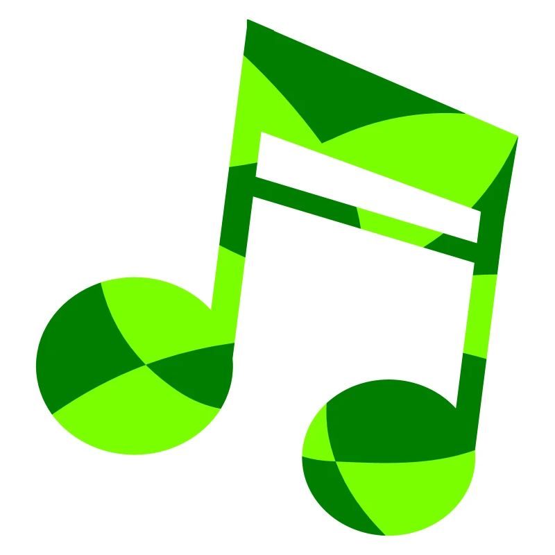 Green Music Note with Pattern Cool Party Music Note