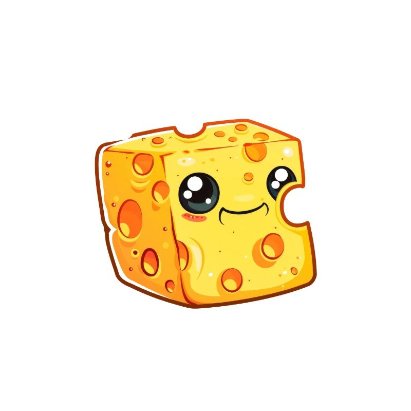Bloc de fromage riant style dessin animé