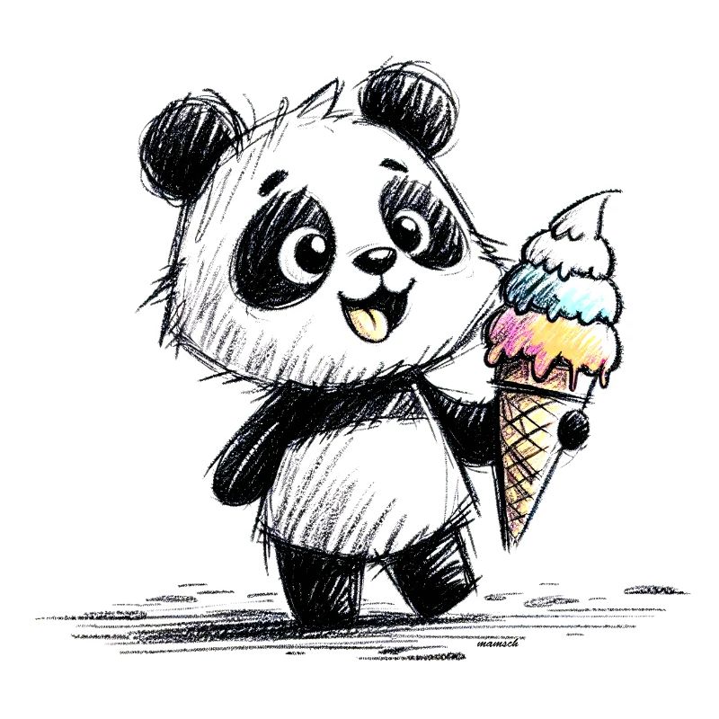 Panda mit Eis