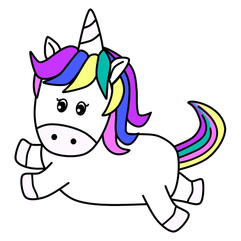 Süßes Einhorn, das springt//