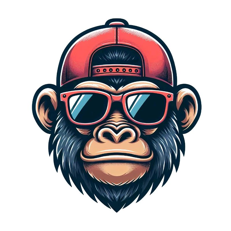 Gorille avec Basecap et lunettes de soleil