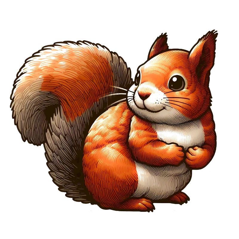 Süßes rotes Eichhörnchen