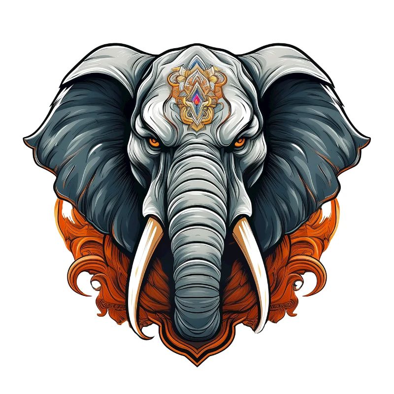 Wild angry pugnacious combative elephant