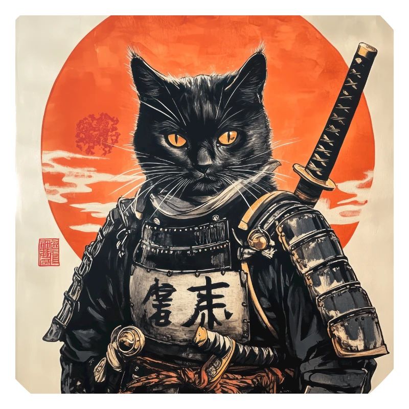 Chat Samouraï Japon Ukiyo-E