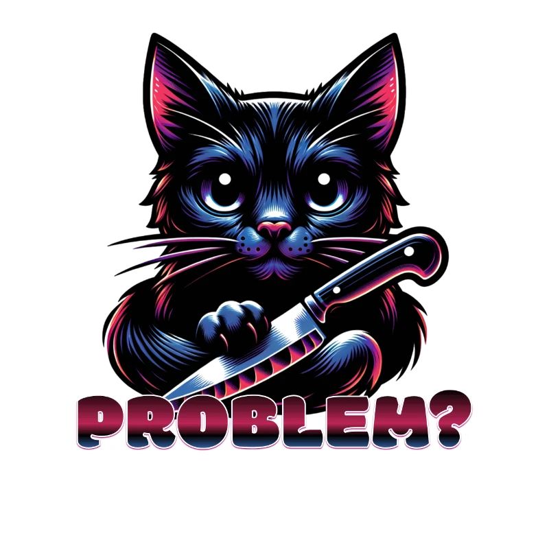 Katze mit Messer Halloween
