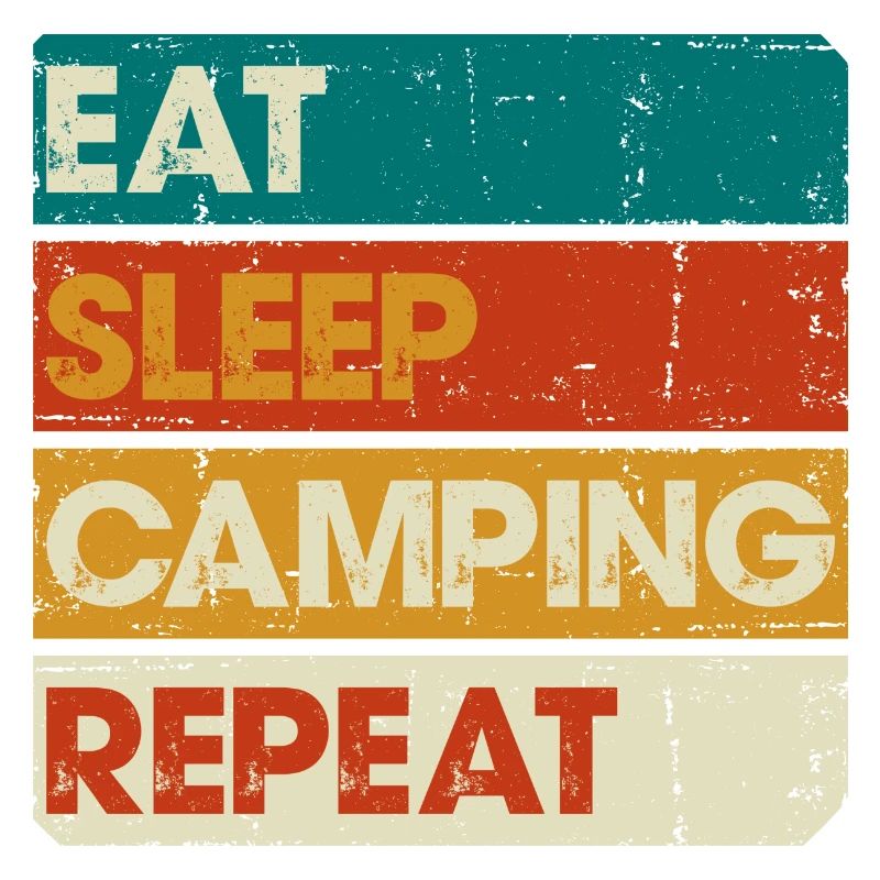 Manger dormir camping répéter rayé graphique
