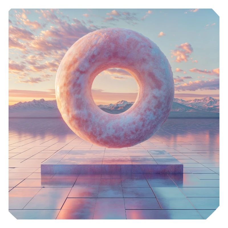 3D schwebender Donut
