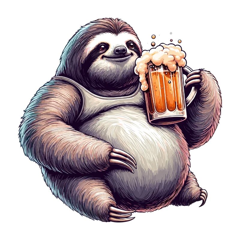 Dad Bod Beer Belly Beer Sloth Gift