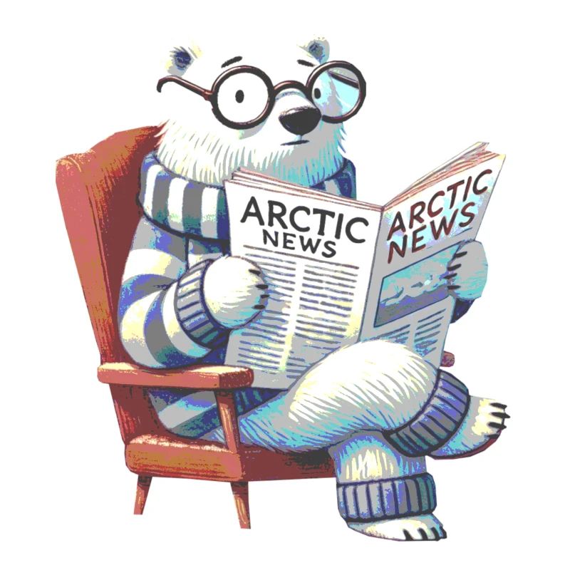 Eisbär liest Zeitung
