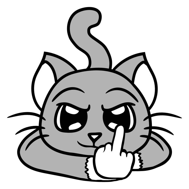 Böse Katze Zeigt Mittelfinger Beleidigung Hand Fun
