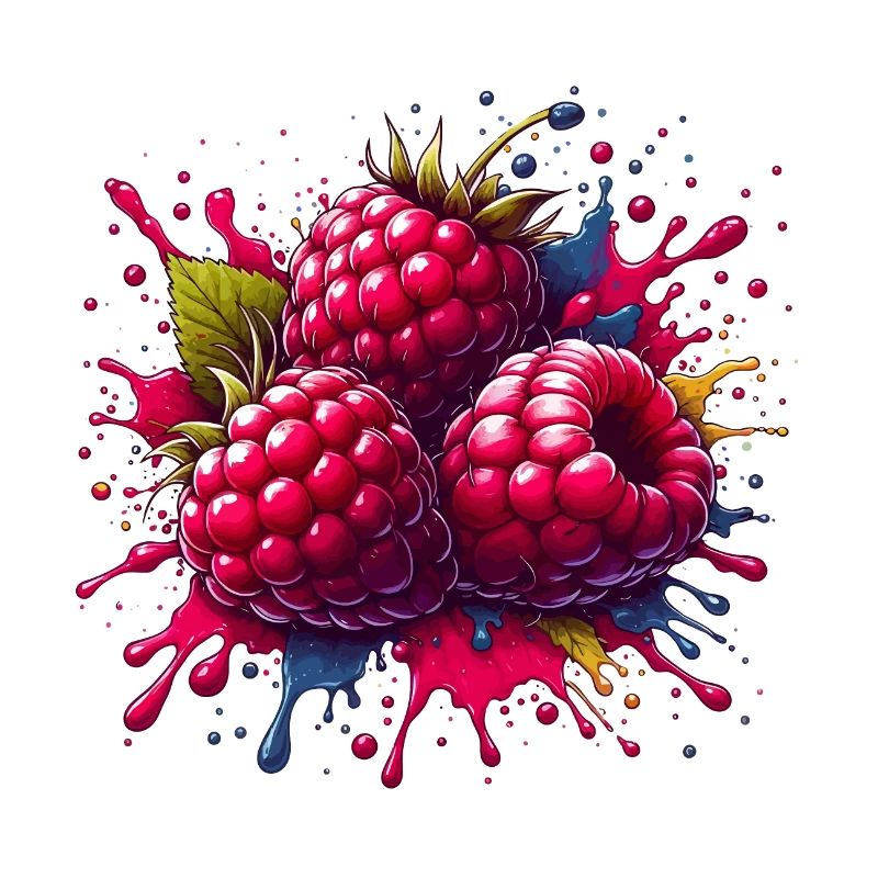 Raspberries Paint Explosion
