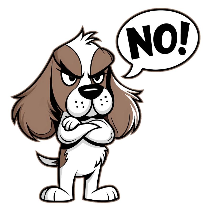 Cocker Spaniel saying "No!