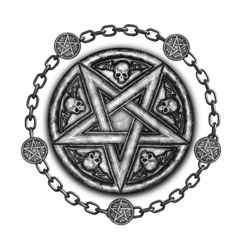 Five Pointed Star Medallion - Skulls & Chains.