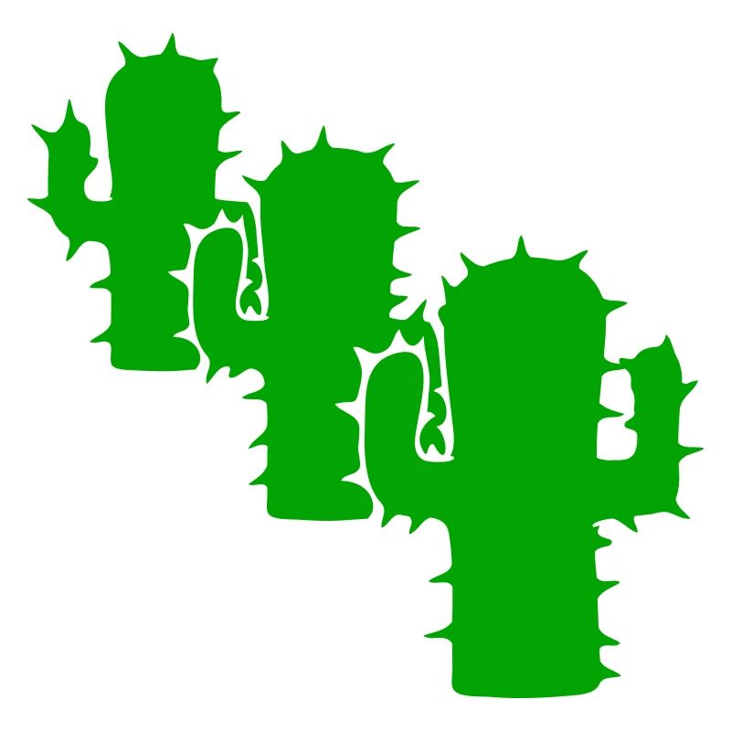 Trois Cactus 3 Cactus Désert Cool Vert Silhouette