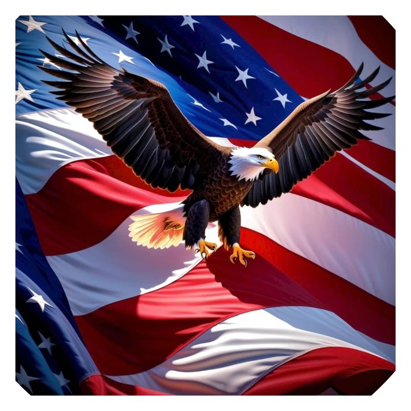 Bald eagle roams over an American