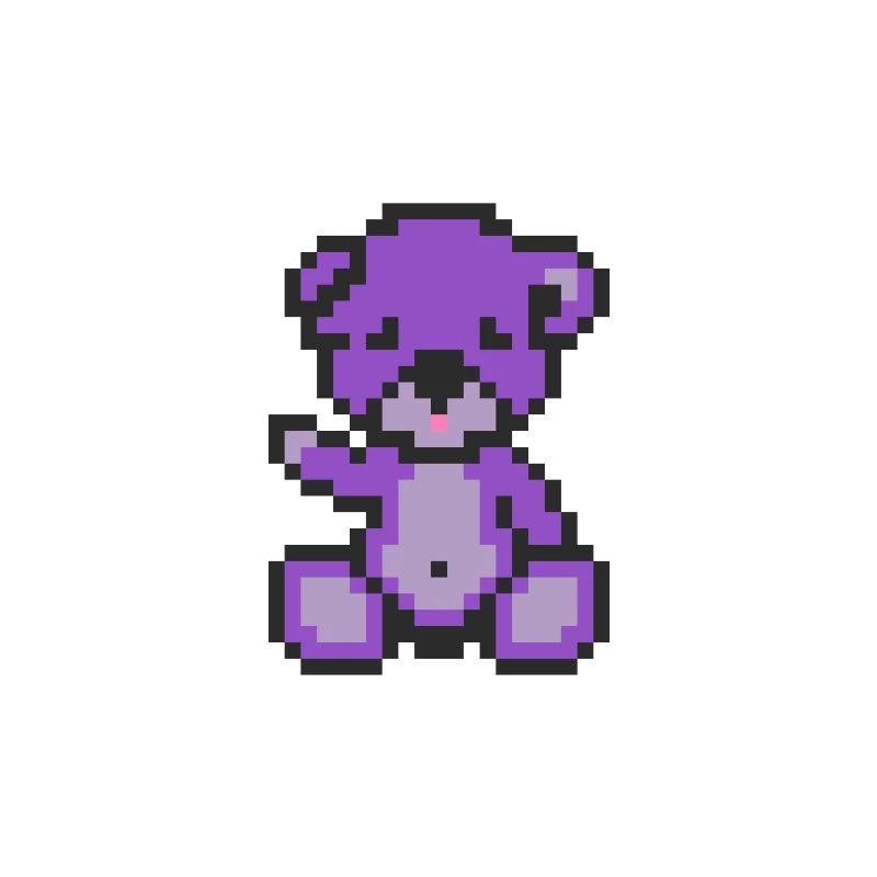 Pixel Bear Purple