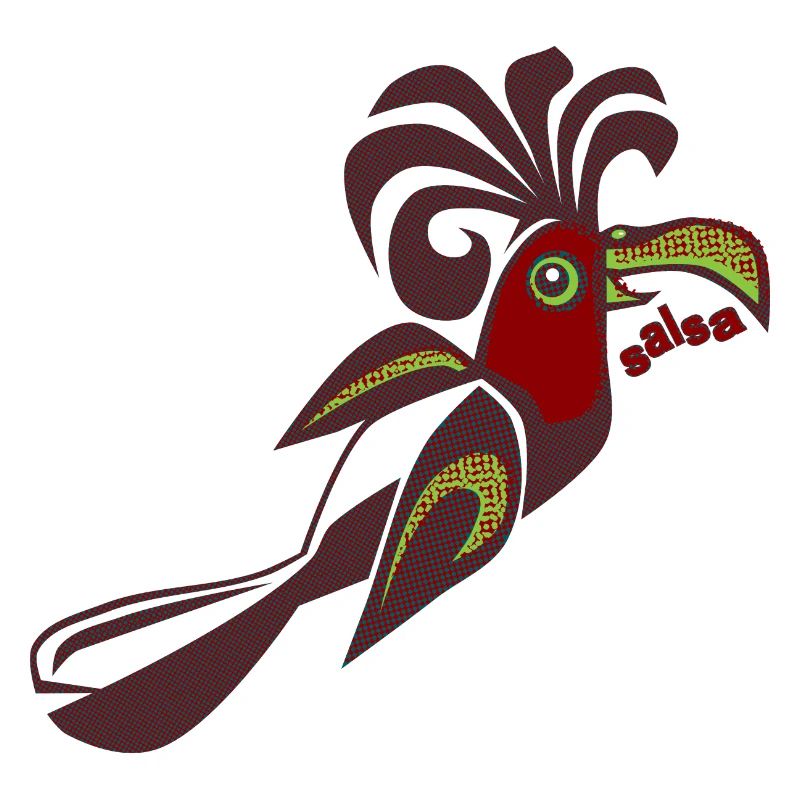 oiseau de paradis salsa oiseau calypso danse rétro