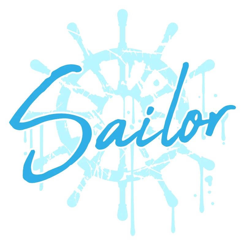 Sailor Ship Steering Wheel Graffiti Drop Sailing