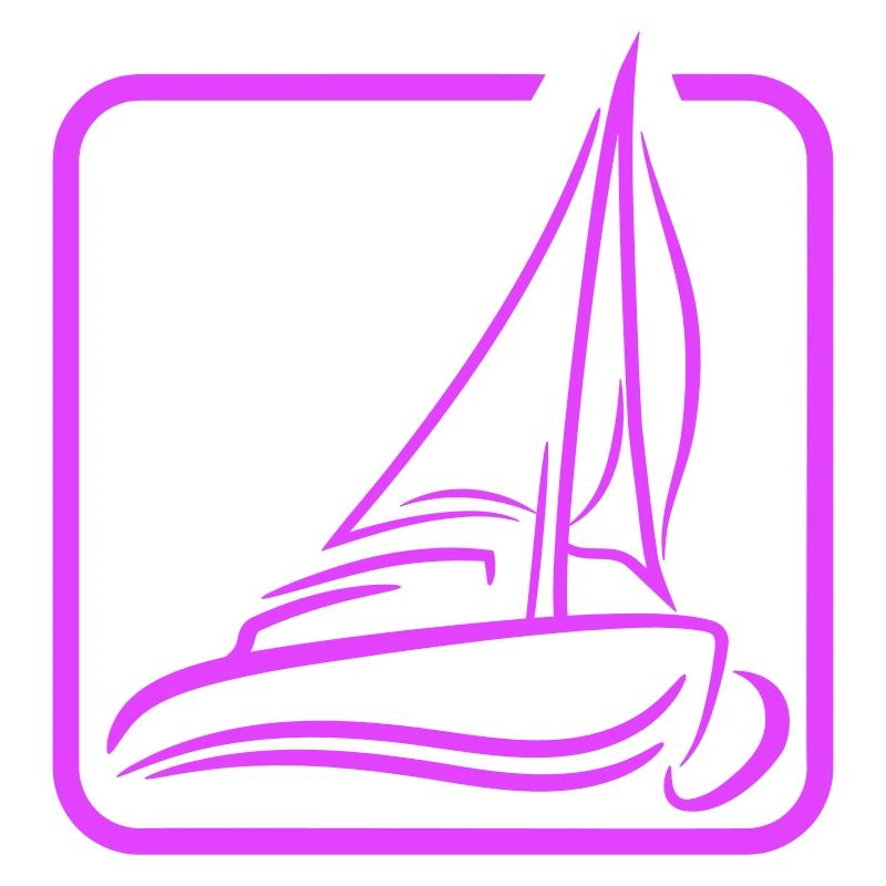 Sailing Logo Icon Square Sailboat Ship